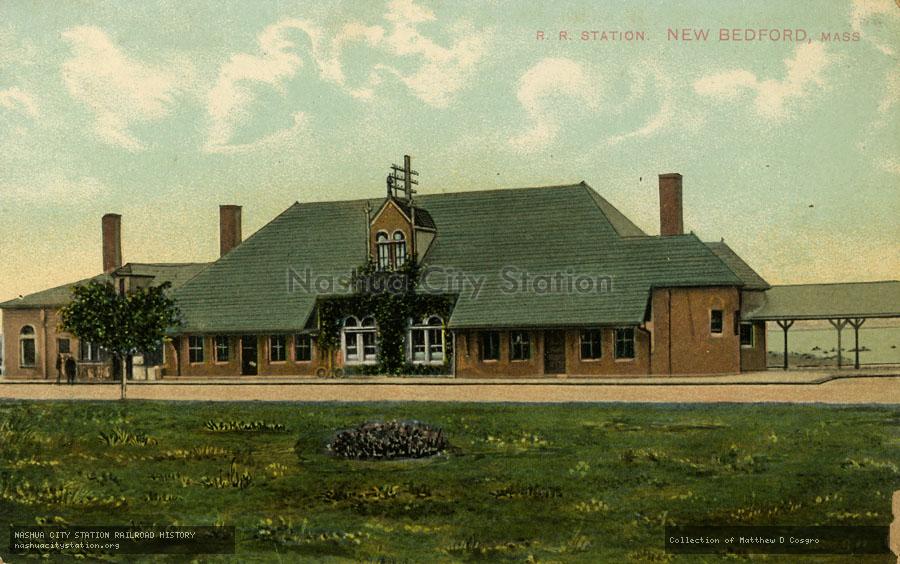Postcard: Railroad Station, New Bedford, Massachusetts